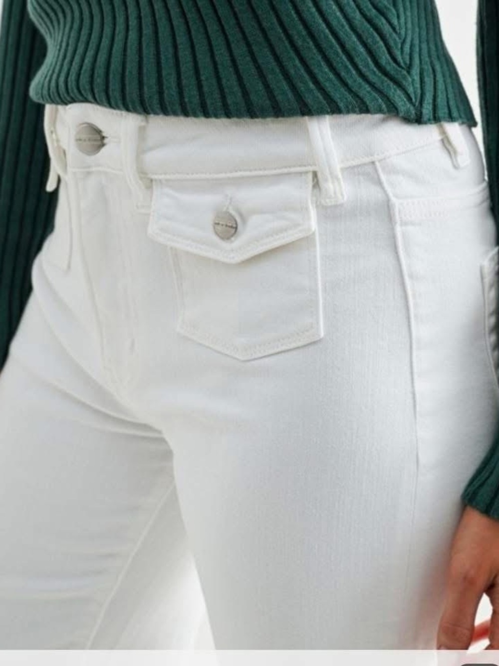 High-Rise White Flare Jeans for Women